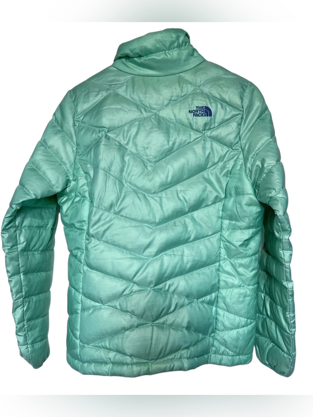 North Face Aconcagua 550 Puffer Jacket Down Filled Full Zip Mint Green Teal XL - Picture 2 of 5